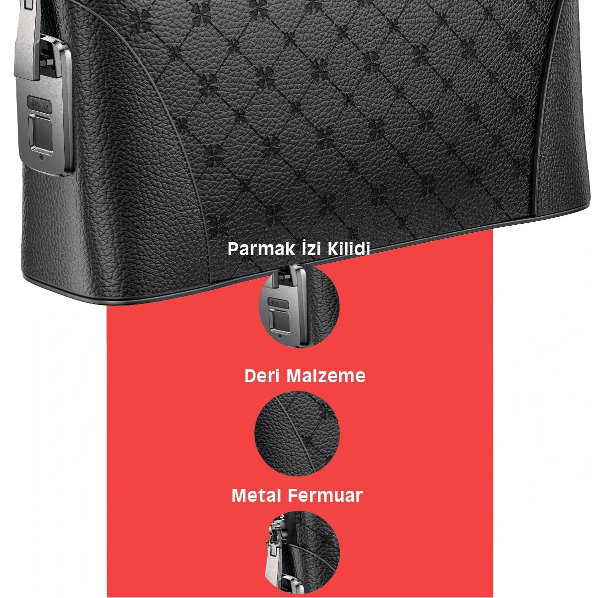 Yesido WB56 Parmak İzi Kilitli Deri El Çantası - Bi Elma