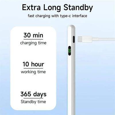 Dijital Göstergeli Kapasitif Stylus iPad Tablet Dokunmatik Kalem - Bi Elma