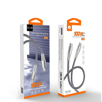WUW 100W Örgü USB - C Şarj ve Data Kablosu - Bi Elma