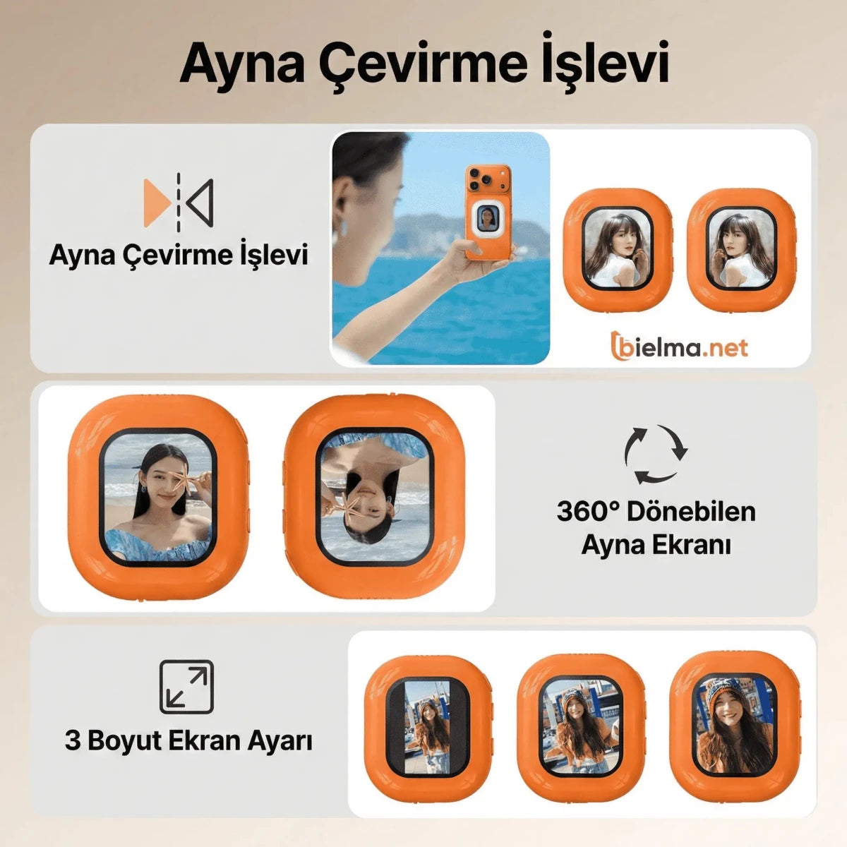 Kablosuz Vlog Selfie Ekranı - Görüntü Aktarıcı - Bi Elma