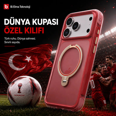 TORRAS iPhone 17 Pro Max OStand Q3 Air World Cup Türkiye MagSafe Standlı Kılıf - Bi Elma