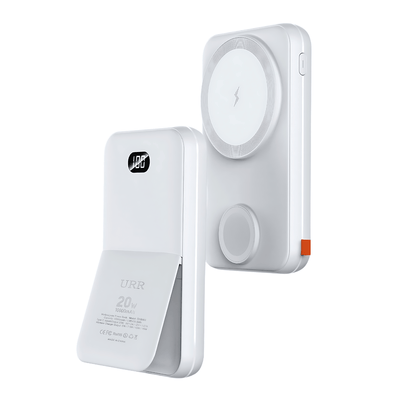 URR 10.000 mAh Dijital Şarj Göstergeli Telefon ve Saat İçin Kablosuz Şarj Magsafe Powerbank - Bi Elma