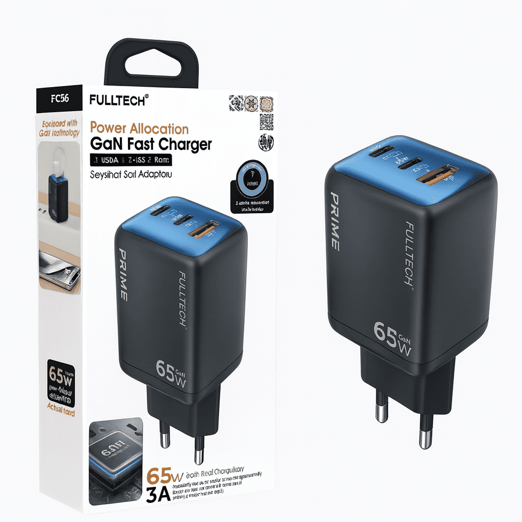65W GaN Hızlı Şarj Adaptörü – 2×USB - C + USB - A Çoklu Port - Bi Elma