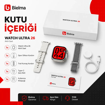 Watch Ultra 26 Akıllı Saat - Su Geçirmez - Bi Elma