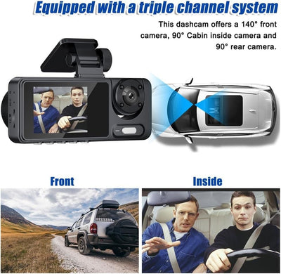 Wifi Araç İçi Kamera 3 Kamera 2K Çözünürlüklü - 32GB Hediyeli - Bi Elma