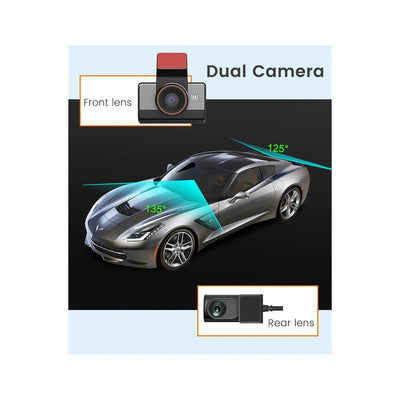 2K QHD GPS’li 4G Wi‑Fi Araç Kamerası – Ön+Arka - Bi Elma