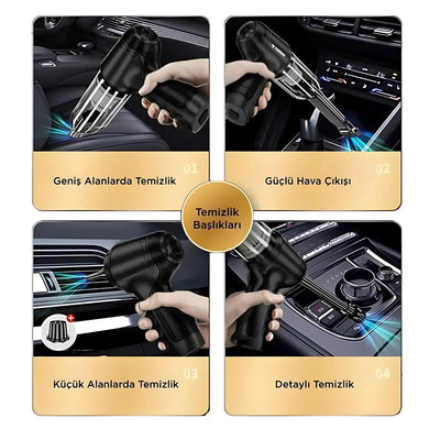 Mini Çok Fonksiyonlu Şarjlı Araç ve Ev Süpürgesi - Bi Elma