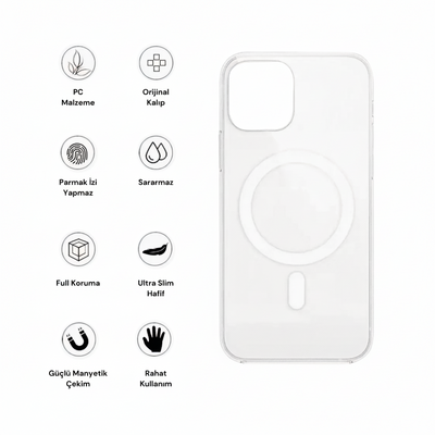 iPhone Magsafe Kılıf ve Ekran Koruyucu 2'li Koruma Paketi - Bi Elma