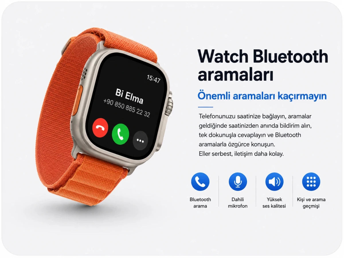 Watch Ultra 26 Akıllı Saat - Su Geçirmez - Bi Elma