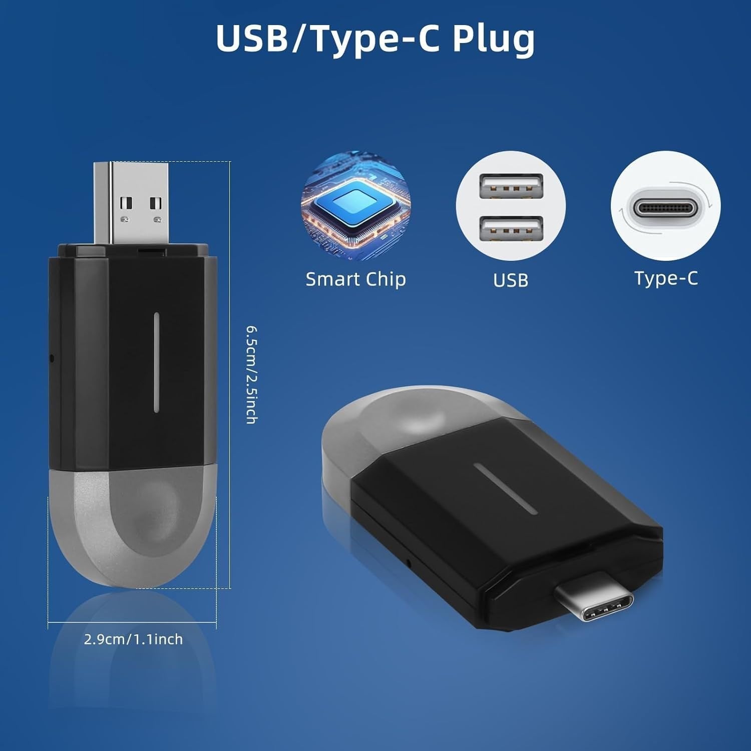 Kablosuz Araç CarPlay & Android Auto USB ve Type C Bluetooth Adaptör - Bi Elma