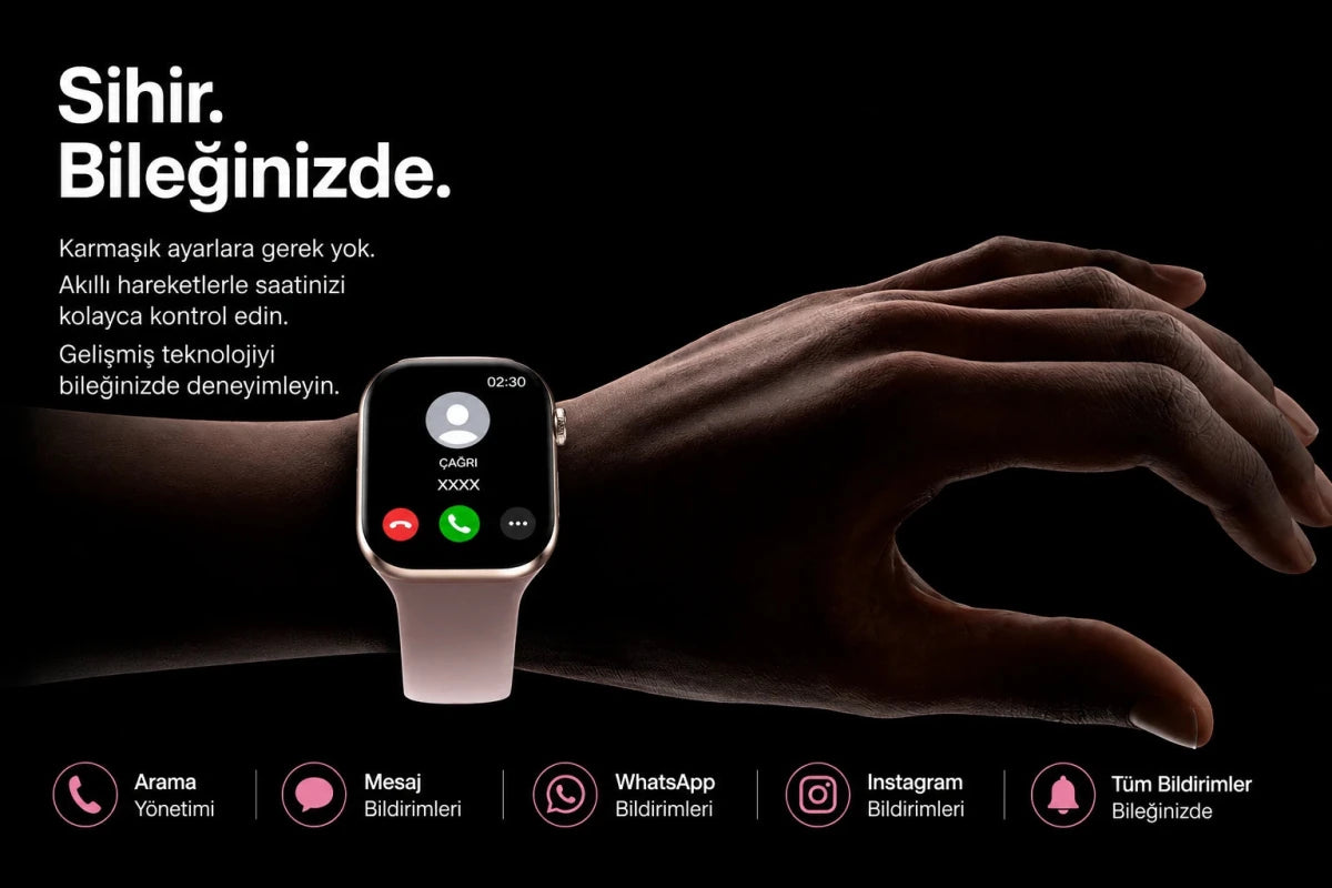 Watch 26 Mini Akıllı Saat - AMOLED, IP68 Suya Dayanıklı - Bi Elma