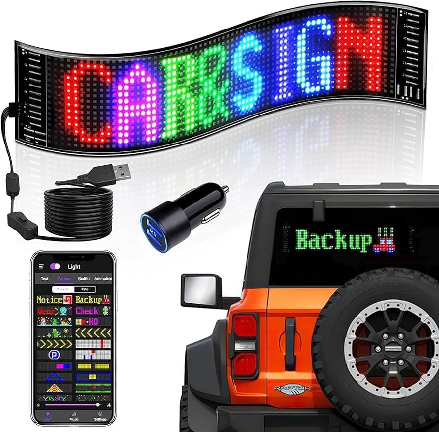Araç Car Led Ekran Esnek, Kişiselleştirilebilir - Bi Elma