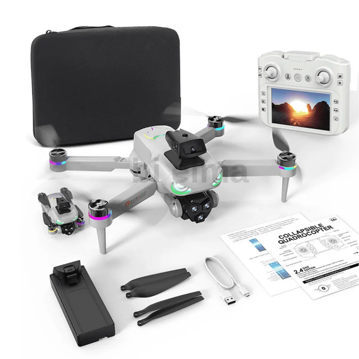 R08 4K HD Katlanabilir Drone, Çift Kameralı, Uzaktan Kumandalı Akıllı Model - Bi Elma