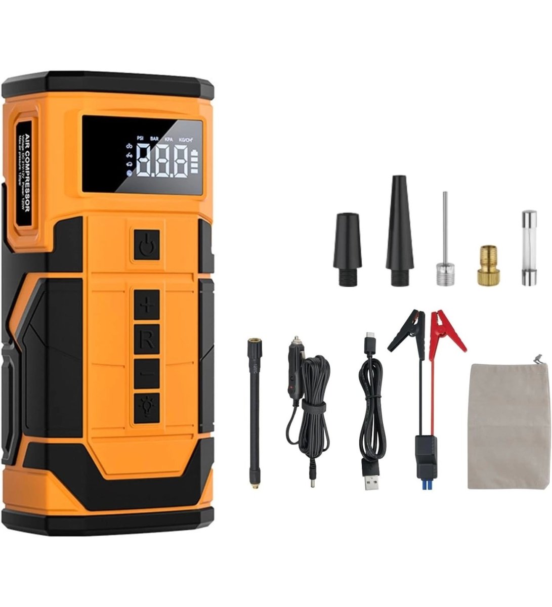 Araç Akü Takviye + Hava Pompası + Powerbank | 80000mAh 4 in 1 Çok Fonksiyonlu Cihaz - Bi Elma