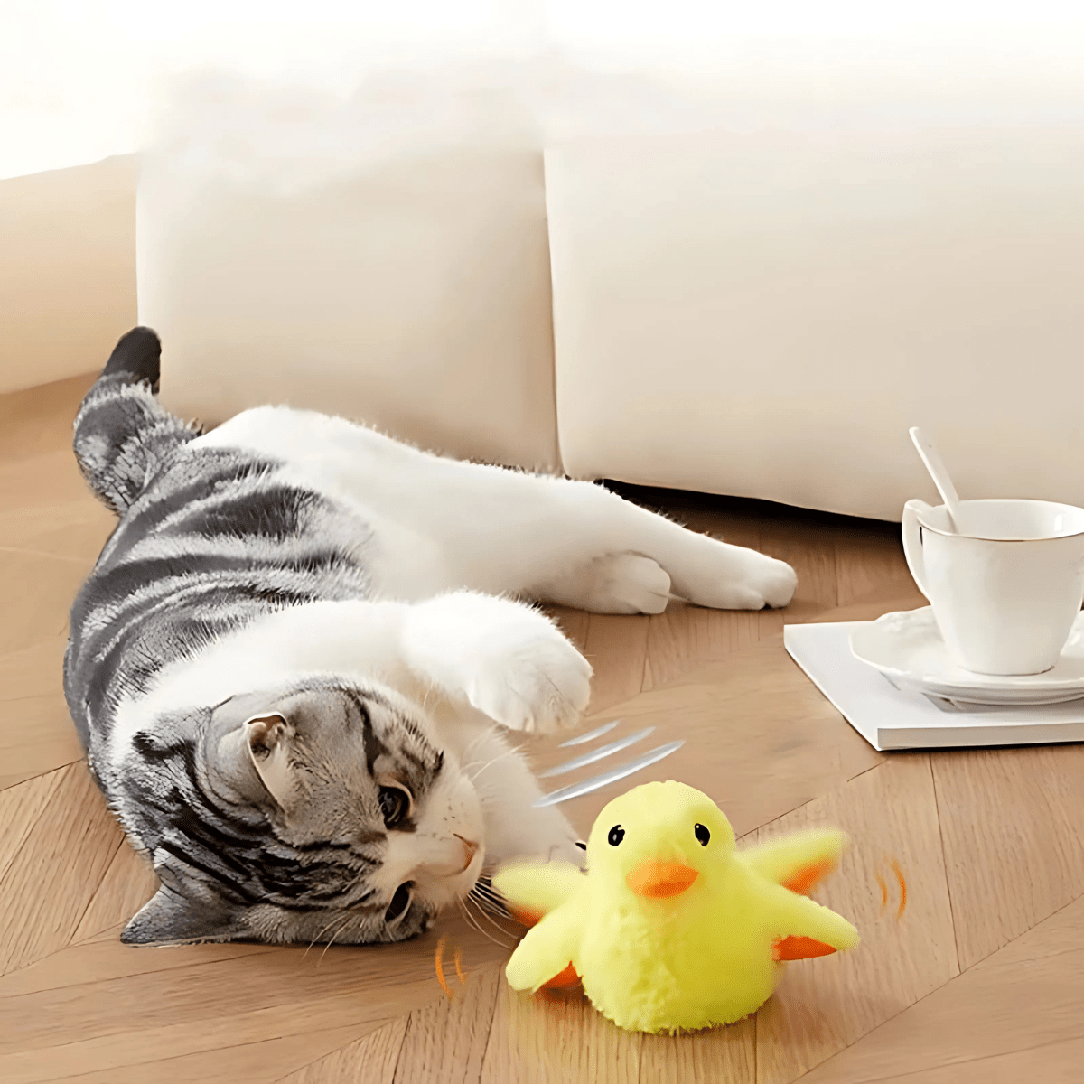 İnteraktif Şarjlı Ördek Kedi - Köpek Oyuncağı - Bi Elma