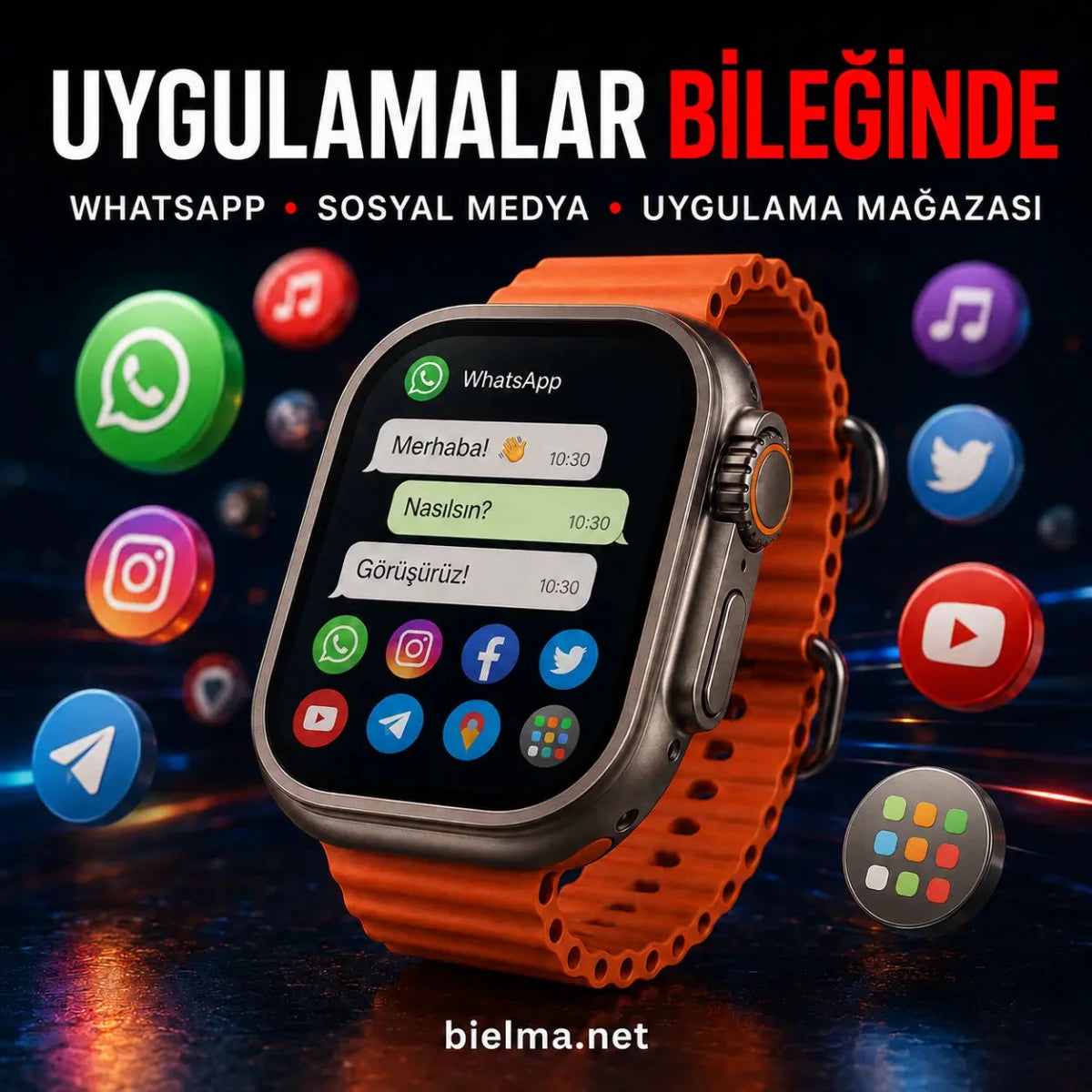 Watch Ultra 2 Wifi Android Akıllı Saat, Whatsapp, Youtube - Bi Elma
