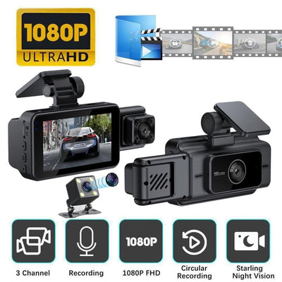 3 Kameralı Araç İçi Kamera 1080P Wifi - Bi Elma