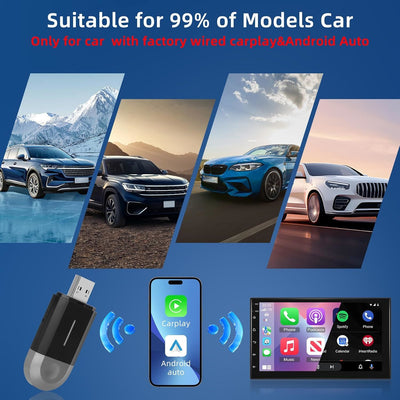 Kablosuz Araç CarPlay & Android Auto USB ve Type C Bluetooth Adaptör - Bi Elma