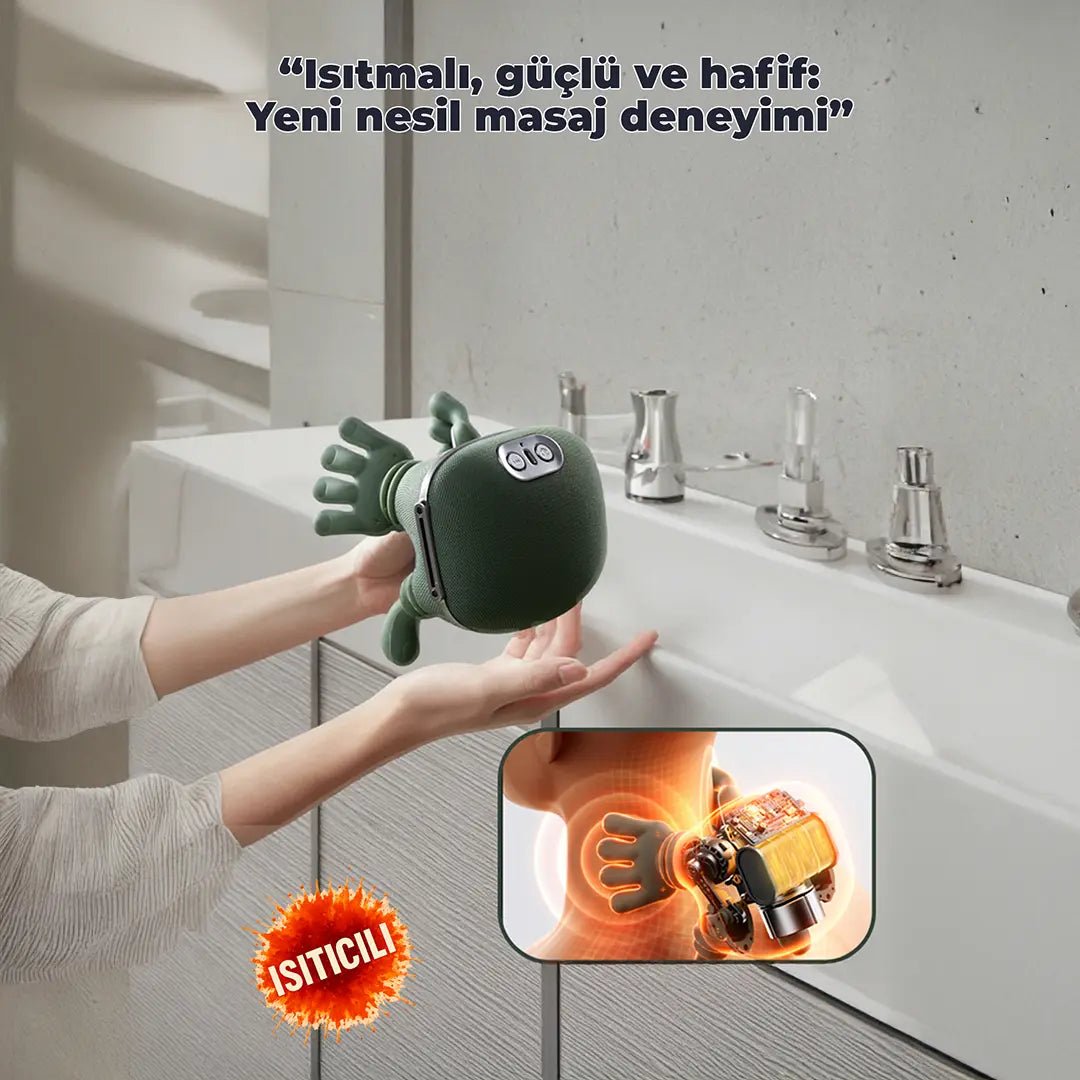 Isıtmalı Boyun ve Sırt Masaj Aleti – 3 Masaj Modu, 2 Isı Seviyesi - Bi Elma