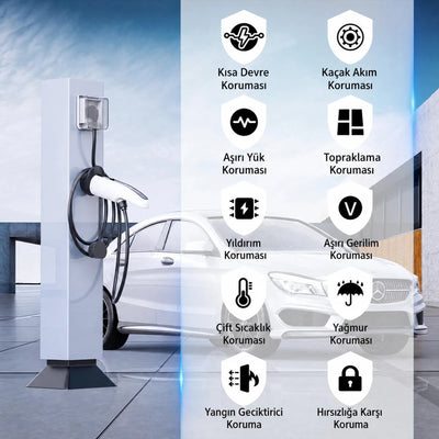 3.5kW Taşınabilir Led Elektrikli Araç Şarj Cihazı - Bi Elma