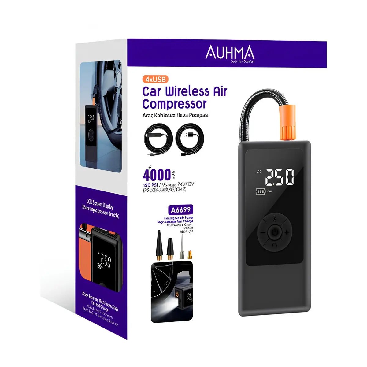 Akıllı Dijital Hava Araç Lastik Pompası - Bi Elma