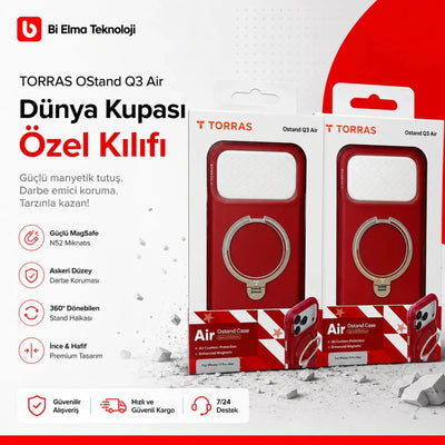 TORRAS iPhone 17 Pro Max OStand Q3 Air World Cup Türkiye MagSafe Standlı Kılıf - Bi Elma