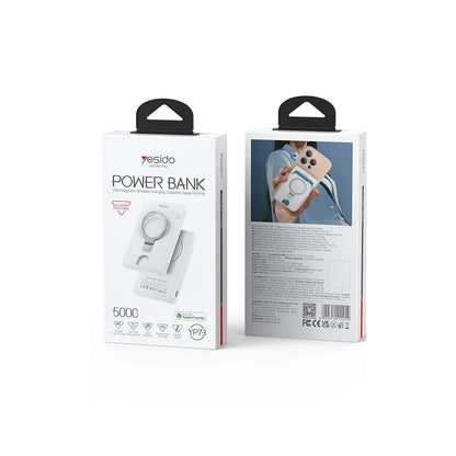 YESIDO Kablosuz Şarjlı Powerbank 5000 mAh - Konum bul - Cüzdan - Standlı - Bi Elma
