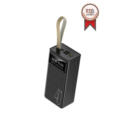 40000 Mah Powerbank - Fenerli Hızlı Şarj Dijital 4 Çıkışlı - Bi Elma